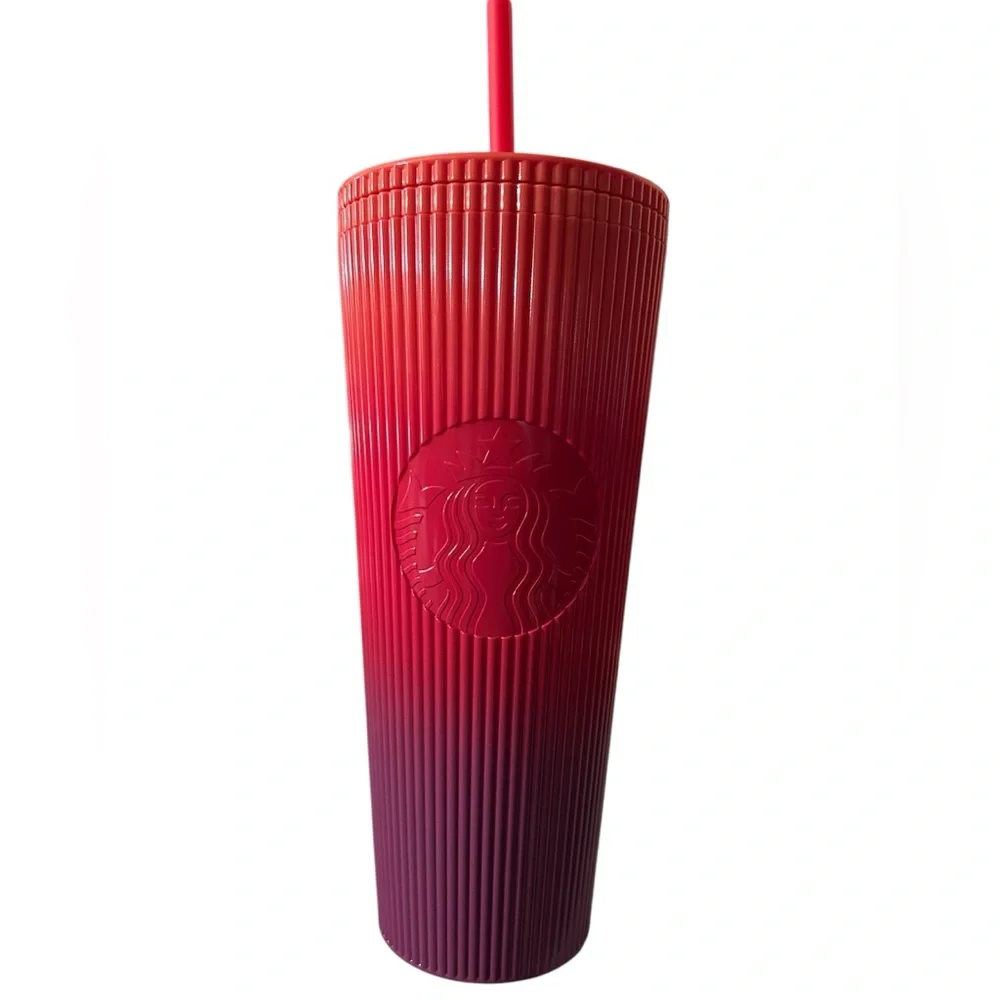 Starbucks Sunset Pleated Tumbler with Straw